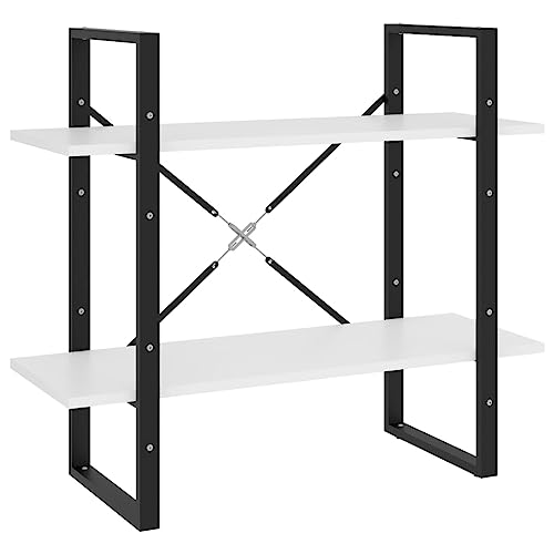 Eleganz Bücherregal 2 Fächer Weiß 80x30x70 cm aus Holzwerkstoff & Metall - Modernes Regalsystem für Wohnzimmer, Büro oder Kinderzimmer - Stabile Aufbewahrungslösung für Bücher und Dekoration Eleganz Bücherregal 2 Fächer Weiß 80x30x70 cm aus Holzwerkstoff & Metall - Modernes Regalsystem für Wohnzimmer, Büro oder Kinderzimmer - Stabile Aufbewahrungslösung für Bücher und Dekoration von Eleganz