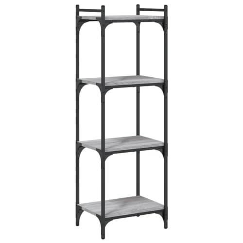 Eleganz Bücherregal 4 Böden Grau Sonoma 40x30x120 cm aus Holzwerkstoff & Metall - Stabiles Regalsystem für Wohnzimmer, Büro oder Kinderzimmer - Platzsparend & Langlebig Eleganz Bücherregal 4 Böden Grau Sonoma 40x30x120 cm aus Holzwerkstoff & Metall - Stabiles Regalsystem für Wohnzimmer, Büro oder Kinderzimmer - Platzsparend & Langlebig von Eleganz