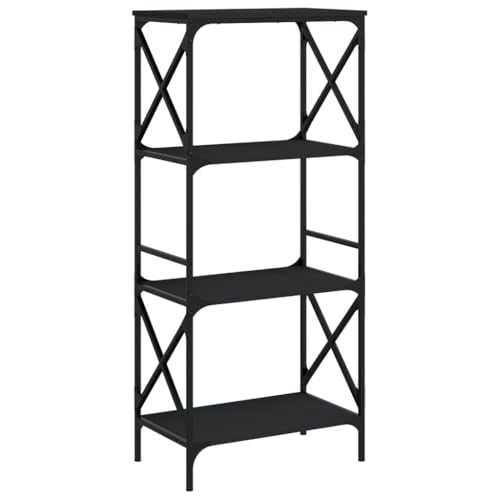 Eleganz Bücherregal 4 Böden Schwarz 59x35x132 cm aus Holzwerkstoff und Metall - Stabil und platzsparend für Wohnzimmer, Büro oder Kinderzimmer - Ideale Aufbewahrungslösung für Bücher und Dekoration Eleganz Bücherregal 4 Böden Schwarz 59x35x132 cm aus Holzwerkstoff und Metall - Stabil und platzsparend für Wohnzimmer, Büro oder Kinderzimmer - Ideale Aufbewahrungslösung für Bücher und Dekoration von Eleganz