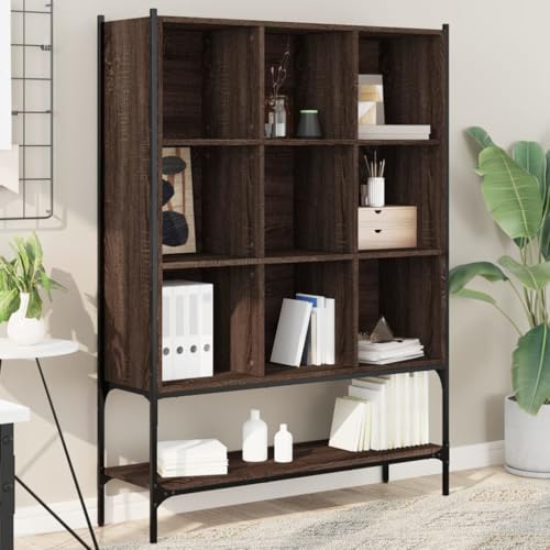 Eleganz Bücherregal Braun Eichen-Optik 102x30x141,5 cm - Stabiles Regalsystem aus Holzwerkstoff & Stahl - Ideal für Wohnzimmer, Büro oder Kinderzimmer - Platzsparend & Langlebig Eleganz Bücherregal Braun Eichen-Optik 102x30x141,5 cm - Stabiles Regalsystem aus Holzwerkstoff & Stahl - Ideal für Wohnzimmer, Büro oder Kinderzimmer - Platzsparend & Langlebig von Eleganz
