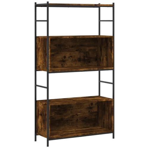 Eleganz Bücherregal Räuchereiche 80x30x145,5 cm aus Holzwerkstoff und Eisen - Stabiles Regalsystem für Wohnzimmer, Büro oder Kinderzimmer - Platzsparend und langlebig Eleganz Bücherregal Räuchereiche 80x30x145,5 cm aus Holzwerkstoff und Eisen - Stabiles Regalsystem für Wohnzimmer, Büro oder Kinderzimmer - Platzsparend und langlebig von Eleganz