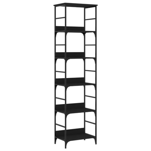 Eleganz Bücherregal Schwarz 50x33x188,5 cm aus Holzwerkstoff & Stahl - Modernes Regalsystem für Wohnzimmer, Büro oder Kinderzimmer - Stabile und langlebige Aufbewahrungslösung Eleganz Bücherregal Schwarz 50x33x188,5 cm aus Holzwerkstoff & Stahl - Modernes Regalsystem für Wohnzimmer, Büro oder Kinderzimmer - Stabile und langlebige Aufbewahrungslösung von Eleganz