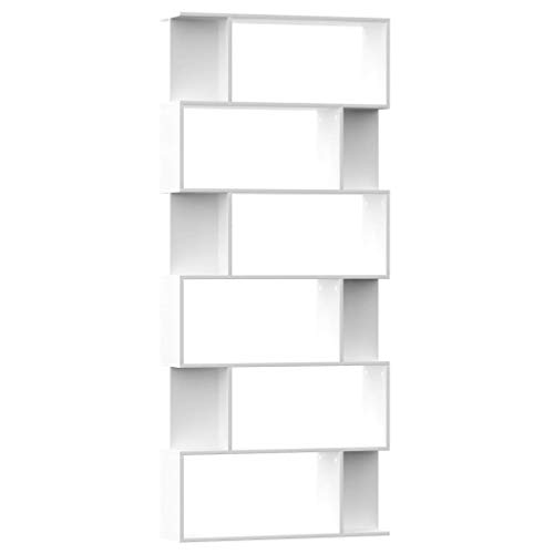 Eleganz Bücherregal Weiß 80x24x192 cm aus Holzwerkstoff - Raumteiler für Wohnzimmer & Büro, Stabile Regalsysteme für Kleine Räume, Modernes Design Eleganz Bücherregal Weiß 80x24x192 cm aus Holzwerkstoff - Raumteiler für Wohnzimmer & Büro, Stabile Regalsysteme für Kleine Räume, Modernes Design von Eleganz