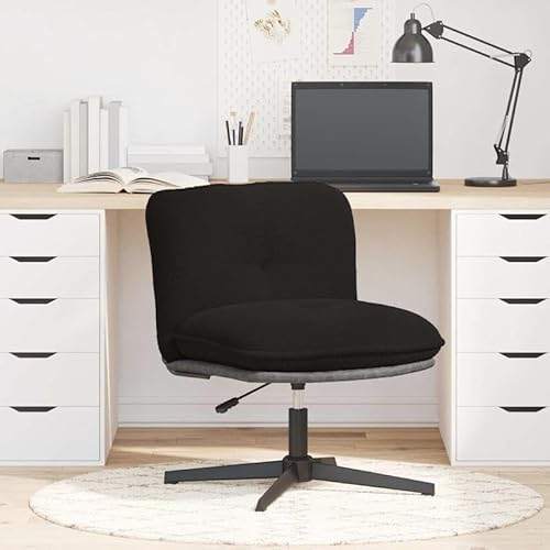 Eleganz Bürodrehstuhl aus schwarzem wollähnlichem Stoff – Hochwertiger Schreibtischstuhl für ergonomisches Sitzen im Homeoffice oder Büro von Eleganz