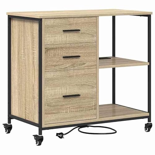 Eleganz Büroschrank mit Rädern Sonoma Eiche 76 x 41 x 72 cm - Moderner Rollcontainer aus Holzwerkstoff für Wohnzimmer & Homeoffice - Platzsparend & Stilvoll Eleganz Büroschrank mit Rädern Sonoma Eiche 76 x 41 x 72 cm - Moderner Rollcontainer aus Holzwerkstoff für Wohnzimmer & Homeoffice - Platzsparend & Stilvoll von Eleganz