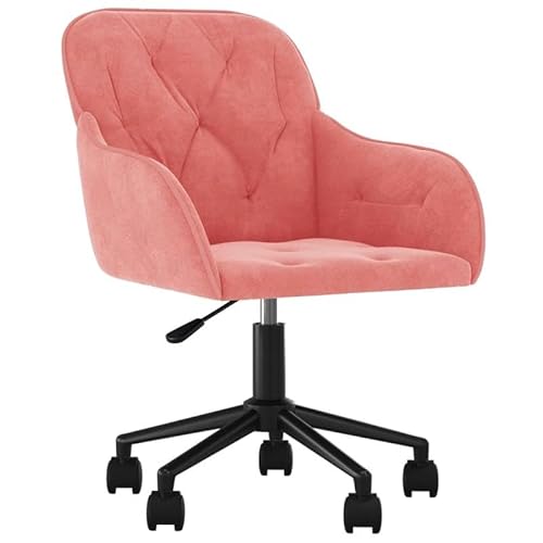 Eleganz Bürostuhl Drehbar Rosa Samt - Hochwertiger Schreibtischstuhl mit 360-Grad Drehung, Bequemer Arbeitsstuhl für Homeoffice und Büro, Luxus Design für Ergonomic Sitzkomfort von Eleganz