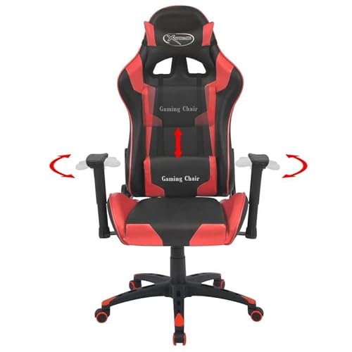 Eleganz Bürostuhl Gaming-Stuhl Neigbar mit Kunstlederpolster, Holz- und Stahlrahmen, Nylon-Fußkreuz - Ergonomisch & Langlebig für Homeoffice & Gaming von Eleganz