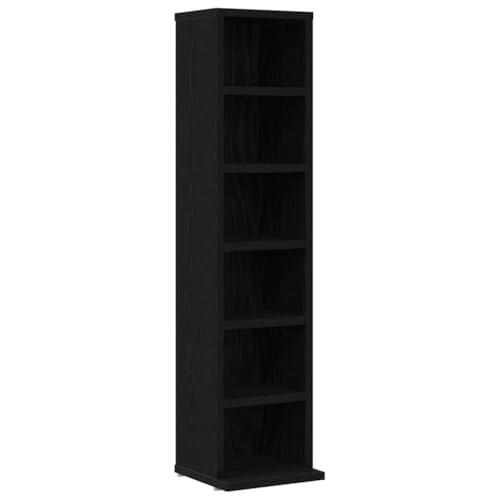 Eleganz CD-Schrank Schwarz Eichen-Optik 21x20x88 cm Holzwerkstoff - Modernes Regalsystem für Wohnzimmer & Büro, Platzsparend & Langlebig Eleganz CD-Schrank Schwarz Eichen-Optik 21x20x88 cm Holzwerkstoff - Modernes Regalsystem für Wohnzimmer & Büro, Platzsparend & Langlebig von Eleganz