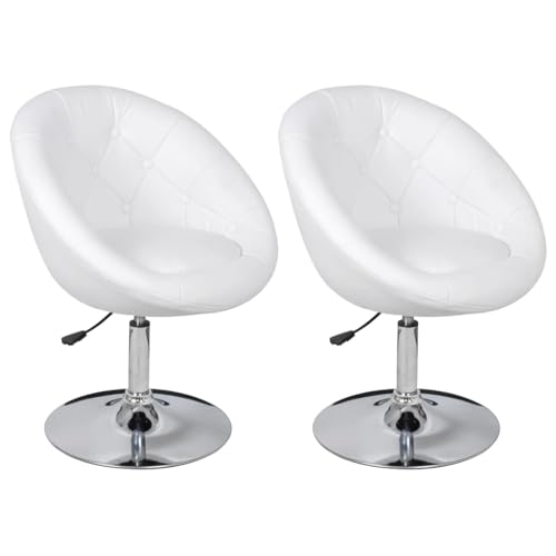 Eleganz Cocktailsessel 2er Set Weiß Kunstleder - Moderner Barhocker für Wohnzimmer, Küche & Balkon - Hochwertiges Kunstleder, Leicht zu Reinigen - Stilvolle Ergänzung für Ihre Einrichtung Eleganz Cocktailsessel 2er Set Weiß Kunstleder - Moderner Barhocker für Wohnzimmer, Küche & Balkon - Hochwertiges Kunstleder, Leicht zu Reinigen - Stilvolle Ergänzung für Ihre Einrichtung von Eleganz