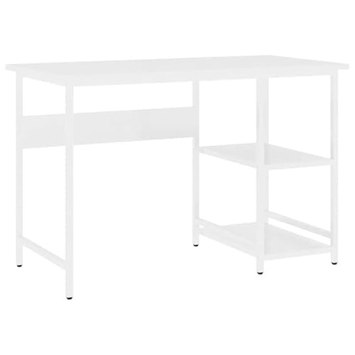 Eleganz Computertisch Weiß 105x55x72 cm MDF und Metall - Arbeitsplatz für Großraumbüro | Stabile Schreibtisch mit modernem Design | Platzsparend und langlebig von Eleganz