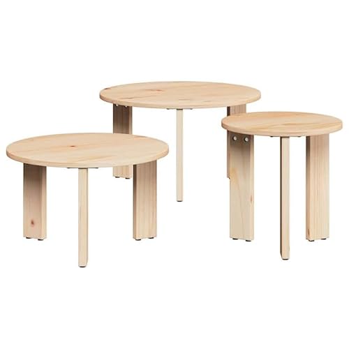 Eleganz Couchtisch 3 pcs Natur Massivholz Kiefer 47,5 x 47,5 x 27 cm - Wohnzimmertisch Set aus nachhaltigem Holz, langlebig und stilvoll Eleganz Couchtisch 3 pcs Natur Massivholz Kiefer 47,5 x 47,5 x 27 cm - Wohnzimmertisch Set aus nachhaltigem Holz, langlebig und stilvoll von Eleganz