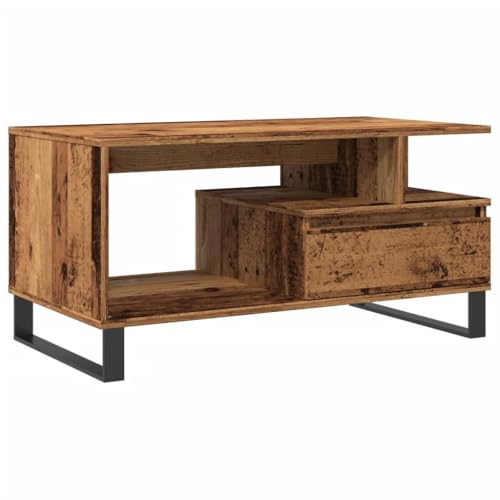 Eleganz Couchtisch Altholz-Optik 90x49x45 cm aus Holzwerkstoff - Moderner Wohnzimmertisch für kleine Räume, langlebig und stilvoll Eleganz Couchtisch Altholz-Optik 90x49x45 cm aus Holzwerkstoff - Moderner Wohnzimmertisch für kleine Räume, langlebig und stilvoll von Eleganz