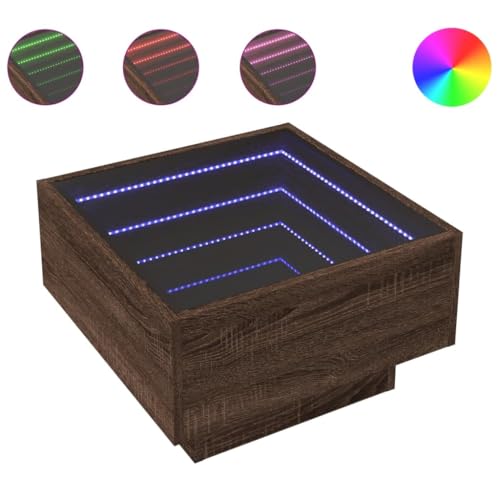 Eleganz Couchtisch Braun Eichen-Optik 50x50x30 cm aus Holzwerkstoff und Glas - Moderner Wohnzimmertisch mit energiesparender Beleuchtung Eleganz Couchtisch Braun Eichen-Optik 50x50x30 cm aus Holzwerkstoff und Glas - Moderner Wohnzimmertisch mit energiesparender Beleuchtung von Eleganz