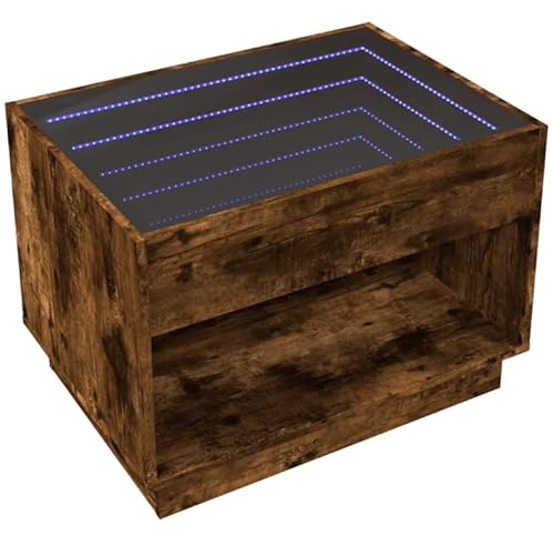 Eleganz Couchtisch Infinity- Räuchereiche 70x50x50 cm - Moderner Wohnzimmertisch mit Holzwerkstoff & Glas - Stilvoll & Langlebig von Eleganz