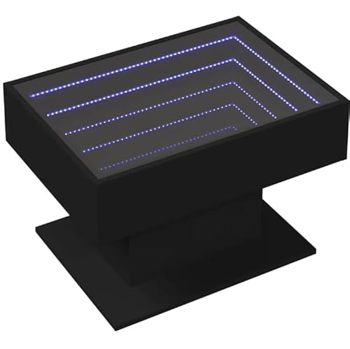 Eleganz Couchtisch Schwarz 70x50x45 cm aus Holzwerkstoff & Glas - Moderner Wohnzimmertisch mit -Beleuchtung für stilvolle Einrichtung Eleganz Couchtisch Schwarz 70x50x45 cm aus Holzwerkstoff & Glas - Moderner Wohnzimmertisch mit -Beleuchtung für stilvolle Einrichtung von Eleganz