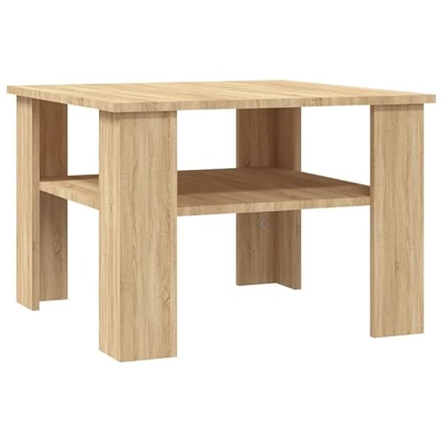 Eleganz Couchtisch aus Sonoma-Eiche 60x60x42 cm - Holzwerkstoff Tisch für Wohnzimmer | Langlebig & Stilvoll | Perfekt für kleine Räume und Familien von Eleganz