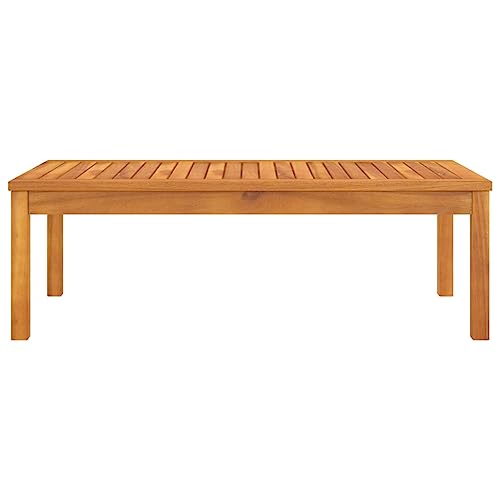 Eleganz Couchtisch aus Akazien-Massivholz mit Ölfinish - Langlebig & Natürlich - Perfekt für Garten & Terrasse - 100x50x33 cm von Eleganz