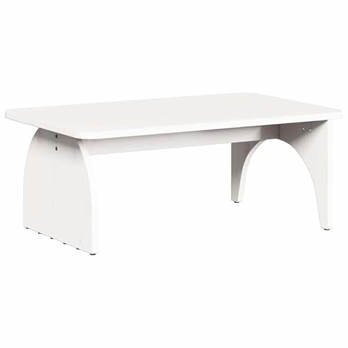 Eleganz Couchtisch aus Massivholz Kiefer – Weißer Wohnzimmertisch 80 x 50 x 31 cm – Langlebig & Naturbelassen – Ideal für Moderne Wohnräume von Eleganz
