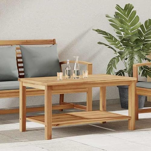Eleganz Couchtisch aus Teak-Massivholz 90 x 50 x 45 cm - Wohnzimmertisch mit Langer Haltbarkeit und natürlichem Look für Moderne Einrichtungen von Eleganz