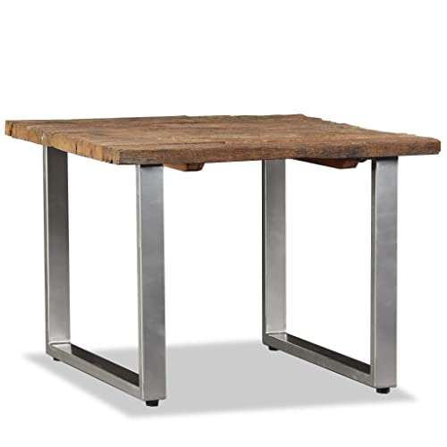 Eleganz Couchtisch aus massivem Altholz mit Schmiedeeisenbeinen - 55x55x40 cm - Rustikaler Wohnzimmertisch für gemütliche Atmosphäre von Eleganz