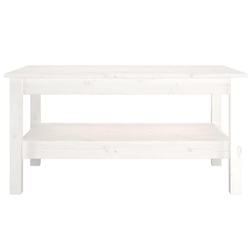 Eleganz Couchtisch aus massivem Kiefernholz 80x50x40 cm - Weißer Wohnzimmertisch für kleine Räume - Langlebig & natürlich Eleganz Couchtisch aus massivem Kiefernholz 80x50x40 cm - Weißer Wohnzimmertisch für kleine Räume - Langlebig & natürlich von Eleganz