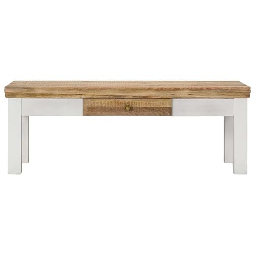 Eleganz Couchtisch aus massivem Mangoholz 110x50x40 cm - langlebig & natürlich - moderner Wohnzimmertisch für stilvolles Ambiente von Eleganz