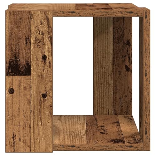 Eleganz Couchtisch aus recyceltem Holz 32 x 32 x 30 cm - Massives Altholz für Wohnzimmer | Nachhaltig & langlebig | Rustikaler Wohntrend von Eleganz