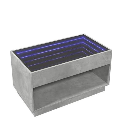 Eleganz Couchtisch mit Infinity- Betongrau 90x50x50 cm - Moderner Wohnzimmertisch aus Holzwerkstoff und Glas - -Beleuchtung für gemütliche Atmosphäre Eleganz Couchtisch mit Infinity- Betongrau 90x50x50 cm - Moderner Wohnzimmertisch aus Holzwerkstoff und Glas - -Beleuchtung für gemütliche Atmosphäre von Eleganz