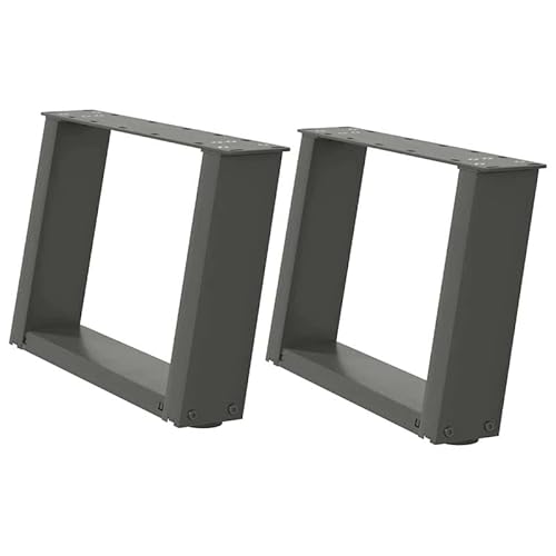 Eleganz Couchtischbeine U-Form 2 STK. aus pulverbeschichtetem Stahl - Anthrazit 40x(30-31) cm - Stabile & langlebige Möbelbeine für Wohnzimmer & Büro von Eleganz