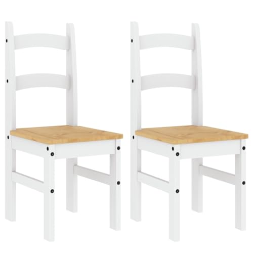 Eleganz Essstühle 2er Set Weiß – Massivholz Kiefer 40x46x99 cm – Stabile Gartenstühle für Terrasse & Balkon – Langlebig & Natürlich Eleganz Essstühle 2er Set Weiß – Massivholz Kiefer 40x46x99 cm – Stabile Gartenstühle für Terrasse & Balkon – Langlebig & Natürlich von Eleganz