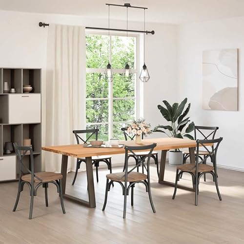 Eleganz Esstisch Beine V-Form 2 Stück - Pulverbeschichteter Stahl Natur 70x(72-73,3) cm - Stabile Tischbeine für Esszimmer und Garten von Eleganz