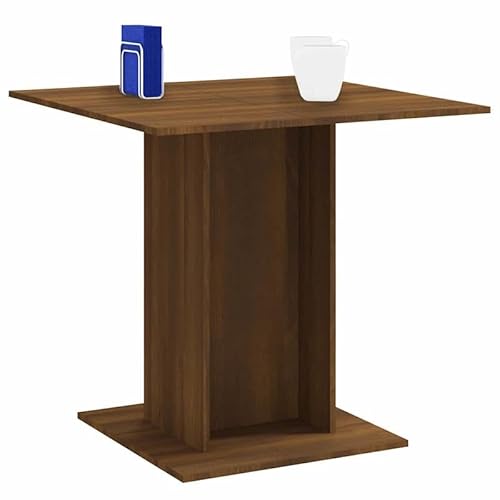 Eleganz Esstisch Braun Eichen-Optik 80x80 cm aus Holzwerkstoff – Klassischer Gartentisch & Küchentisch für kleine Räume – Langlebig & pflegeleicht von Eleganz