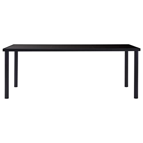 Eleganz Esstisch Schwarz 200 x 100 x 75 cm - Moderner Tisch aus gehärtetem Glas und Metall für Wohnzimmer oder Küche - Stilvoll & langlebig von Eleganz