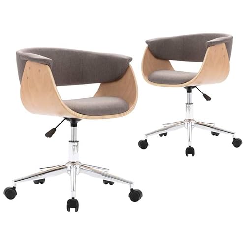 Eleganz Esszimmerstühle 2 STK. Drehbar - Moderne Drehstühle mit Stoffbezug in Taupe, Bequem & Langlebig für Küche, Wohnzimmer oder Büro von Eleganz