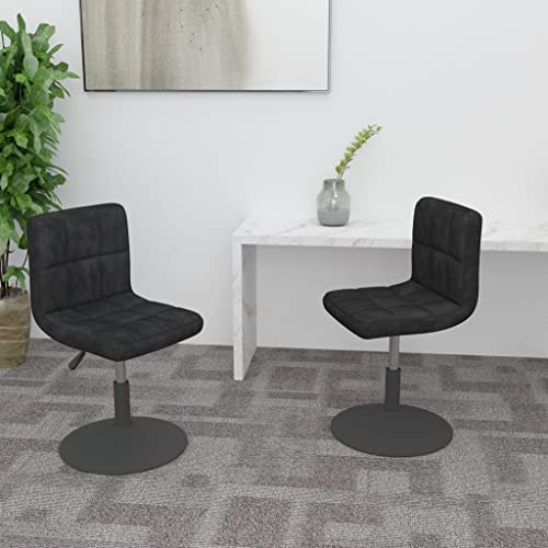 Eleganz Esszimmerstühle 2 STK. - Drehbare Samtstühle in Schwarz für modernes Wohnzimmer oder Essbereich - Bequem & langlebig von Eleganz
