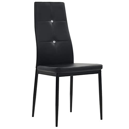 Eleganz Esszimmerstühle 2 STK. Schwarz Kunstleder - Modernes Ottomanset für Wohnzimmer & Essbereich - Langlebig & Bequem - Platzsparende Lösung für kleine Räume von Eleganz