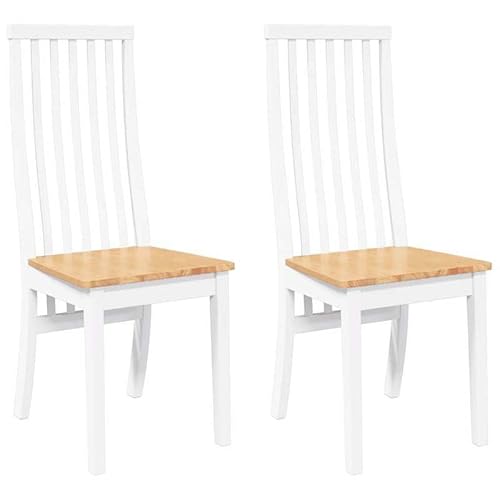 Eleganz Esszimmerstühle 2 STK. Weiß aus Massivholz Gummibaum - Stabile & langlebige Küchenstühle für Esszimmer, Wohnzimmer oder Terrasse - Natürliches Design Eleganz Esszimmerstühle 2 STK. Weiß aus Massivholz Gummibaum - Stabile & langlebige Küchenstühle für Esszimmer, Wohnzimmer oder Terrasse - Natürliches Design von Eleganz