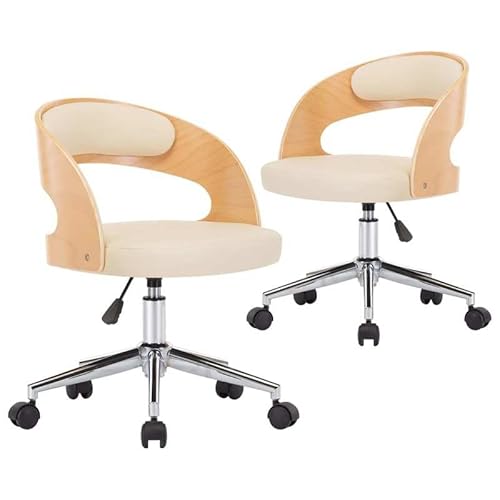 Eleganz Esszimmerstühle 2 Stück drehbar - Moderne Bürostühle aus Bugholz & Kunstleder - Bequem & langlebig für Küche, Wohnzimmer oder Büro von Eleganz