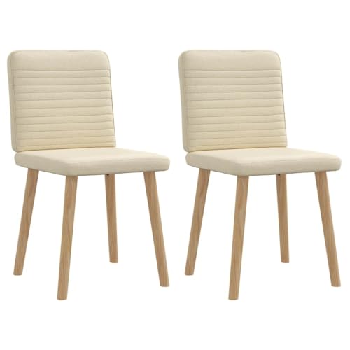 Eleganz Esszimmerstühle 2er Set Creme Stoff - Bequeme und stilvolle Stühle für Wohnzimmer, Küche oder Essbereich - Langlebig & pflegeleicht von Eleganz