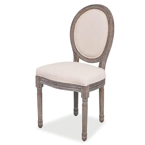 Eleganz Esszimmerstühle 2er Set - Creme Stoff für Wohnzimmer & Küche - Bequem & Langlebig - Moderne Designstühle für Gastgeber von Eleganz