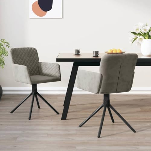 Eleganz Esszimmerstühle 2er Set Drehbar Hellgrau Samt - Moderne Drehstühle für Küche & Wohnzimmer, Bequem & Langlebig Eleganz Esszimmerstühle 2er Set Drehbar Hellgrau Samt - Moderne Drehstühle für Küche & Wohnzimmer, Bequem & Langlebig von Eleganz