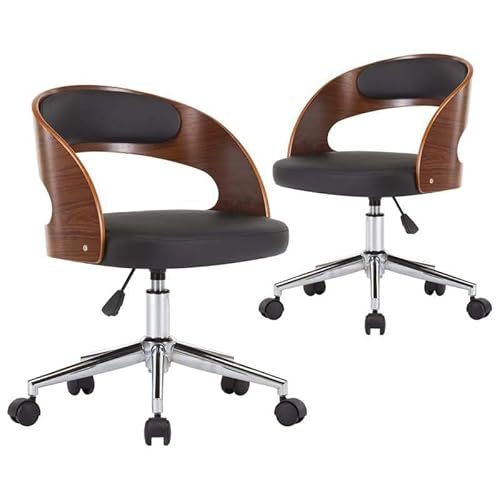 Eleganz Esszimmerstühle 2er Set Drehbar - Moderne Drehstühle aus Bugholz & Kunstleder für Küche oder Wohnzimmer - Bequem & Stilvoll von Eleganz