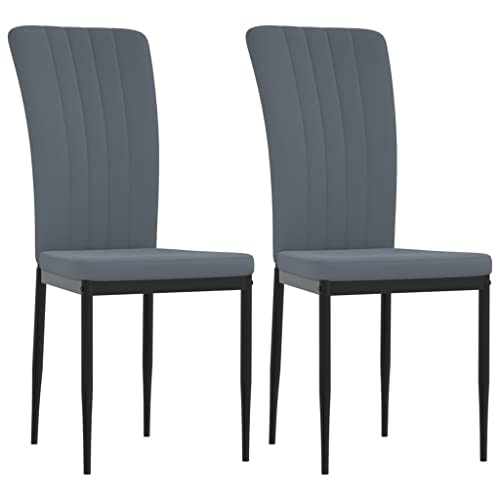Eleganz Esszimmerstühle 2er Set - Dunkelgraue Samtstühle für modernes Wohnzimmer, bequem & langlebig - Perfekt für Dinnerpartys & Alltag von Eleganz