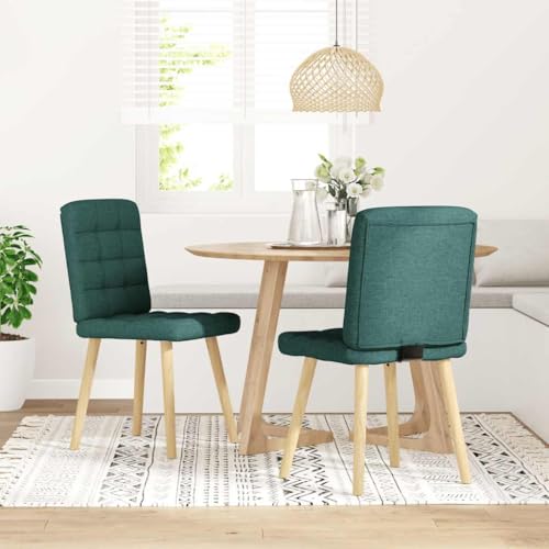 Eleganz Esszimmerstühle 2er Set Dunkelgrün - Bequeme Stoffstühle für Wohnzimmer & Küche, Langlebig & Stabil - Moderne Designstühle für Familien & Gastgeber von Eleganz