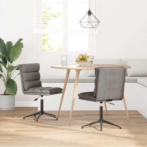 Eleganz Esszimmerstühle 2er Set Grau Kunstleder - Moderne Küchenstühle für Esszimmer & Wohnbereich, Bequem & Langlebig, Platzsparend von Eleganz