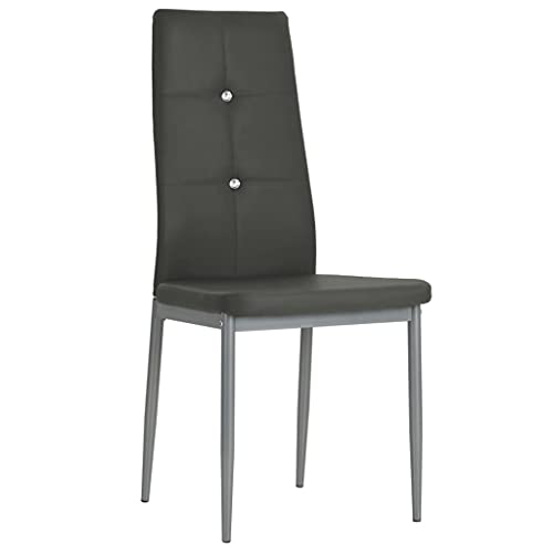 Eleganz Esszimmerstühle 2er Set Grau Kunstleder - Moderne Küchenstühle & Wohnzimmerstühle, Bequem & Langlebig - Ideal für Essbereich und kleine Räume von Eleganz