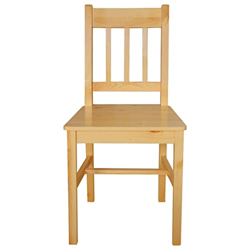 Eleganz Esszimmerstühle 2er Set Kiefernholz - Langlebige und stabile Ottoman Stühle für Küche, Esszimmer oder Terrasse - Natürliches Holzdesign für gemütliche Atmosphäre von Eleganz