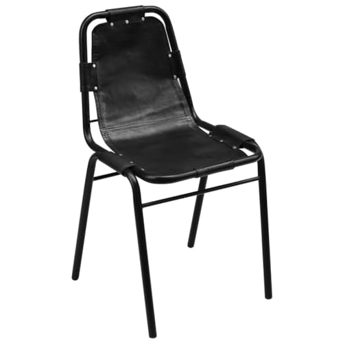 Eleganz Esszimmerstühle 2er Set Schwarz - Echtleder Ottoman für Wohnzimmer & Essbereich | Hochwertige Lederstühle mit modernem Design | Bequem & langlebig von Eleganz