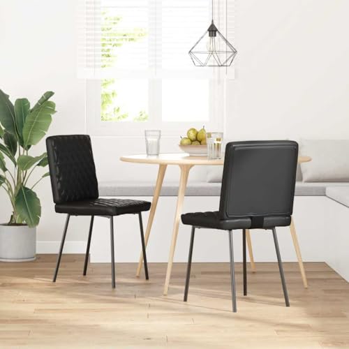 Eleganz Esszimmerstühle 2er Set Schwarz Kunstleder - Moderne Küchenstühle & Diner Stühle für Esszimmer, Lederoptik, Stapelbar & Leicht Eleganz Esszimmerstühle 2er Set Schwarz Kunstleder - Moderne Küchenstühle & Diner Stühle für Esszimmer, Lederoptik, Stapelbar & Leicht von Eleganz