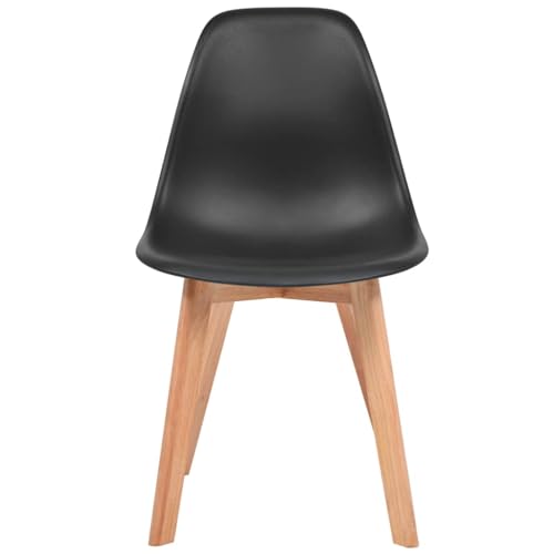 Eleganz Esszimmerstühle 2er Set Schwarz – Moderne Kunststoff Stühle für Küche & Wohnzimmer, Langlebig & Leicht zu Reinigen, Platzsparend & Bequem von Eleganz